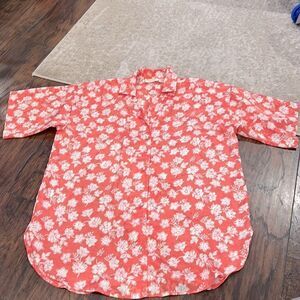 Vintage Victoria’s Secret Gold LabelPink Floral Print Top size S / P but check